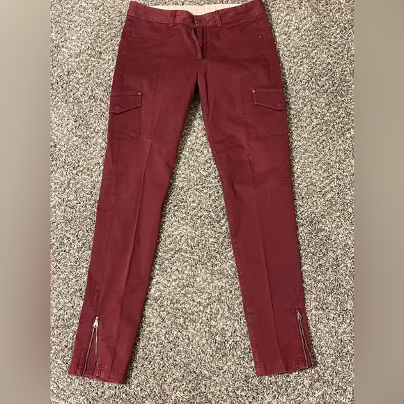 Athleta Pants - Athleta Pacific Crest Slim Cargo Pants Hiking Casual Burgundy Active
